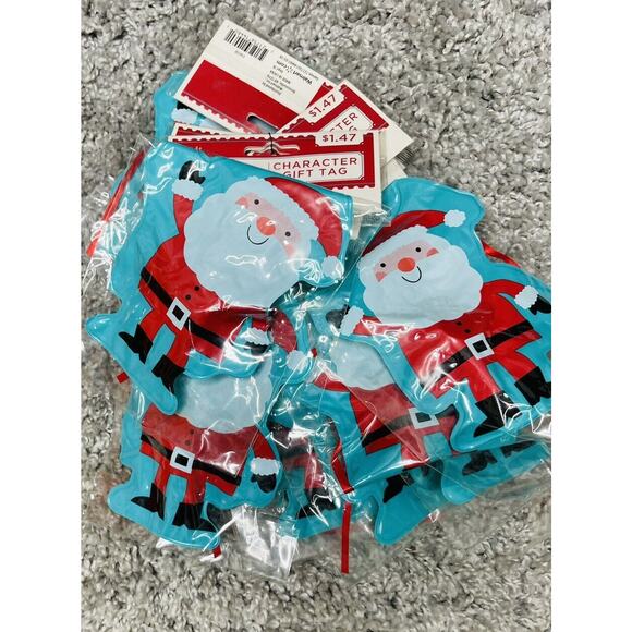 Big Inflatable Character Gift Tag Santa Claus Approx 3"x5" Bundle Set Of 10 New - Picture 4 of 9